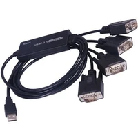 PremiumCord USB-A /4x COM (DE-9) redukce černá - Kabely a redukce