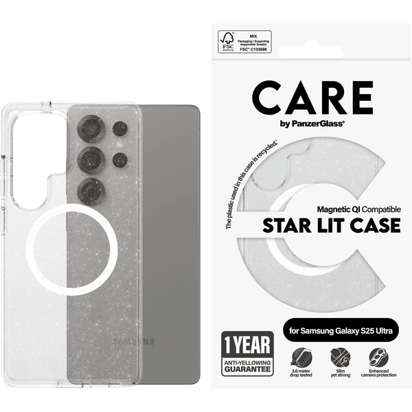 PanzerGlass® CARE kryt Samsung Galaxy S25 Ultra Star Lit třpytivý/bílý QI - Pouzdra - Obrázek E6FC000J01
