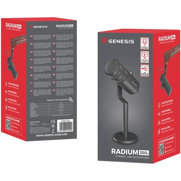 Genesis RADIUM 350D DYNAMIC USB mikrofon - Mikrofony - Obrázek E6I5000O01