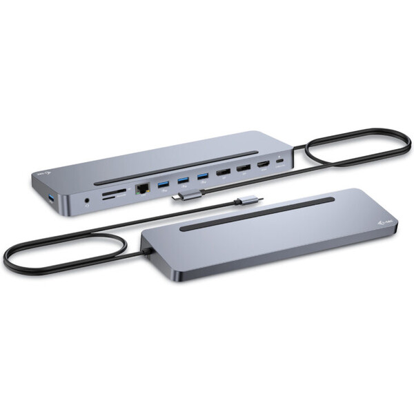 i-tec USB-C Metal Ergonomic 4K 3x Display dokovací stanice s Power Delivery 100W Šedá