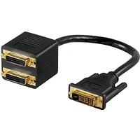 PremiumCord DVI-D/2x DVI-D redukce černá - Kabely a redukce