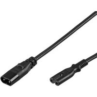 PremiumCord IEC C8/IEC C7 napájecí prodlužovací kabel 230V 2m černý - Kabely a redukce