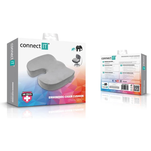 CONNECT IT FOR HEALTH Anatomický polštář na židli šedý - Podložky - Obrázek E7N0000P01