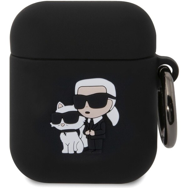 Karl Lagerfeld 3D Logo NFT Karl and Choupette pouzdro AirPods 1/2 černý
