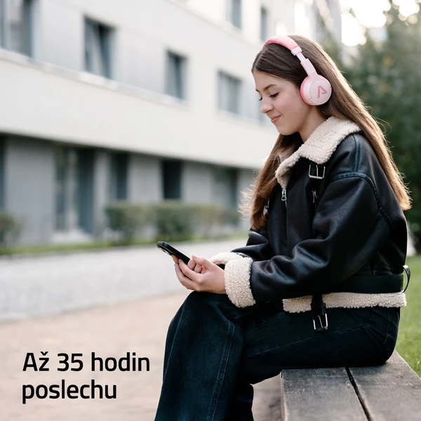 LAMAX BaseKid1 dětská bezdrátová sluchátka růžová - Sluchátka - Obrázek E7VL000K01
