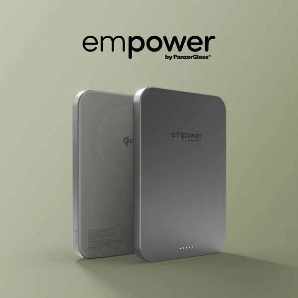 PanzerGlass® empower bezdrátová Qi2 powerbanka 5000 mAh, MagSafe, šedá - Powerbanky - Obrázek E83J000K01