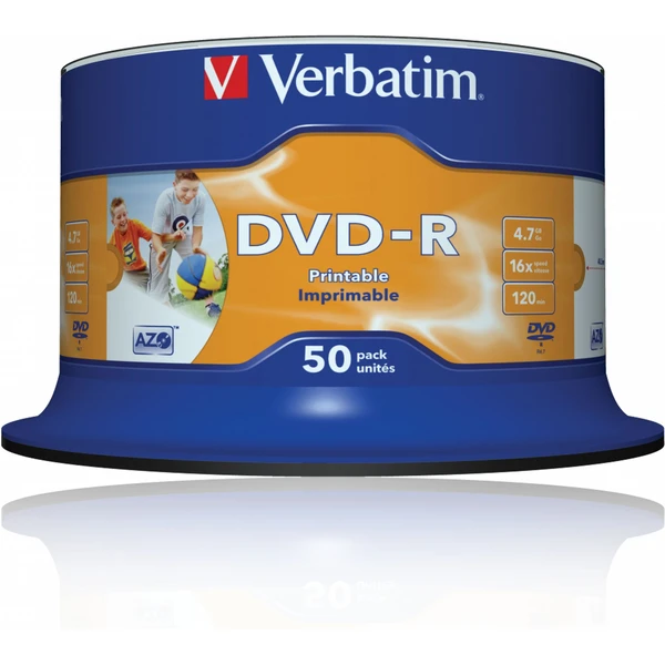 VERBATIM DVD-R(50 ks)Spindle/Inkjet Printable Wide/16x/4.7GB - Optické disky - Obrázek E9P2000P01