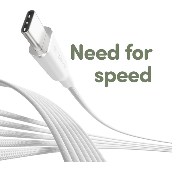 PanzerGlass USB-C/USB-C napájecí kabel 60W 1,2m bílý - Kabely a redukce - Obrázek EA3J000K01