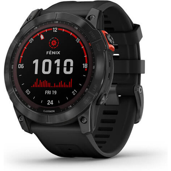 Garmin fenix 7X Solar Gray/ Black Silicone Band Šedá