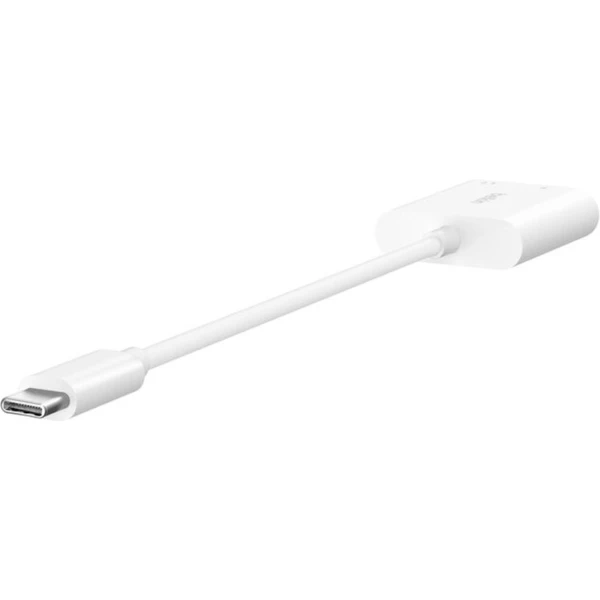 Belkin RockStar USB-C -> USB-C/3,5mm 60W redukce bílá - Kabely a redukce - Obrázek EAWC000K01