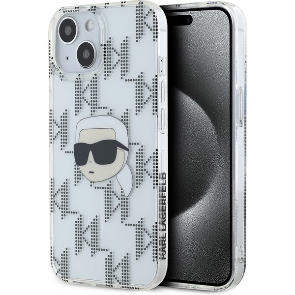 Karl Lagerfeld IML Electroplated Karl Head zadní kryt iPhone 15 čirý