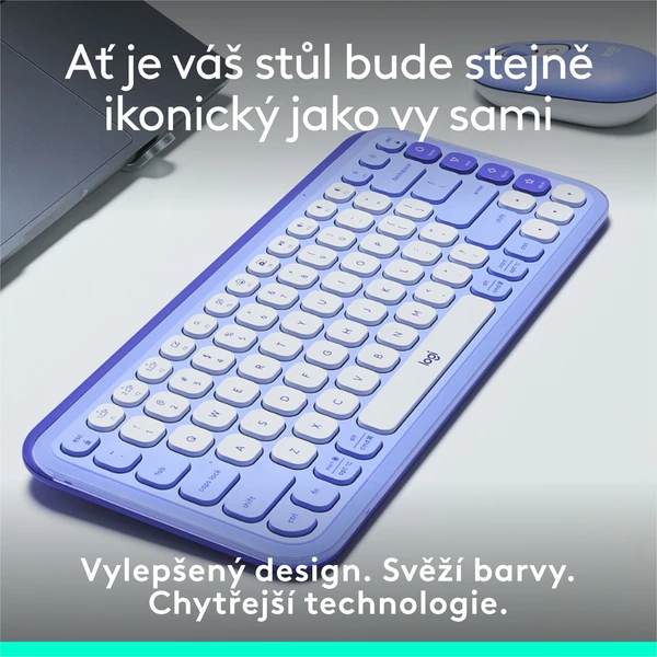 Logitech POP ICON KEYS (US) klávesnice liliová - Klávesnice - Obrázek EBU8000O01