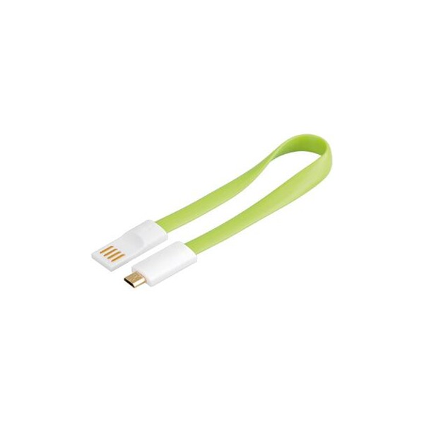 PremiumCord Kabel micro USB 2.0, A-B 0,2m magnetický, barva zelená Zelená