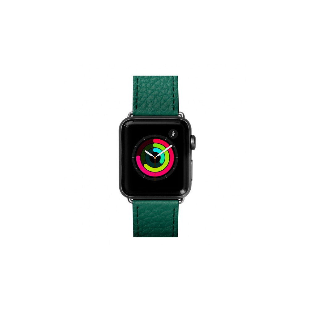 LAUT Milano kožený řemínek na Apple Watch 38/40 mm smaragdový