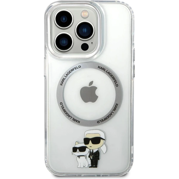 Karl Lagerfeld IML Karl and Choupette NFT MagSafe zadní kryt pro iPhone 15 Pro čirý - Pouzdra - Obrázek EDB3000J01