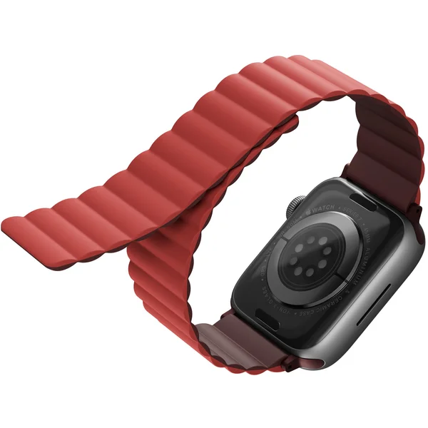 UNIQ Revix oboustranný řemínek pro Apple Watch 42/41/40/38mm Burgundy (kaštanový/korálový) - Řemínky - Obrázek EDHMF00101