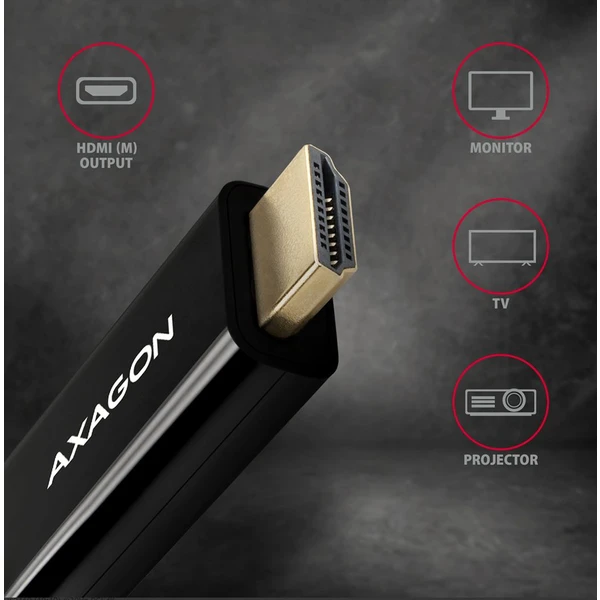 AXAGON Mini DisplayPort/HDMI 1.4 kabel 4K 1,8m černý - Kabely a redukce - Obrázek EGD0700301
