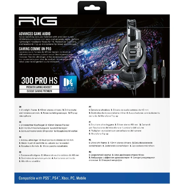 Nacon RIG 300 PRO HS herní headset pro PS4/PS5 černý - Sluchátka - Obrázek EI37700301