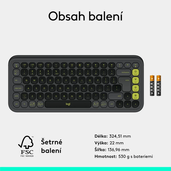Logitech POP ICON KEYS (US) klávesnice grafitová - Klávesnice - Obrázek EIU8000O01
