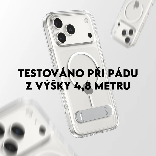 PanzerGlass® CARE Kickstand kryt s MagSafe Apple iPhone 17 Pro Max stříbrný/bílý - Pouzdra - Obrázek EJDH000K01