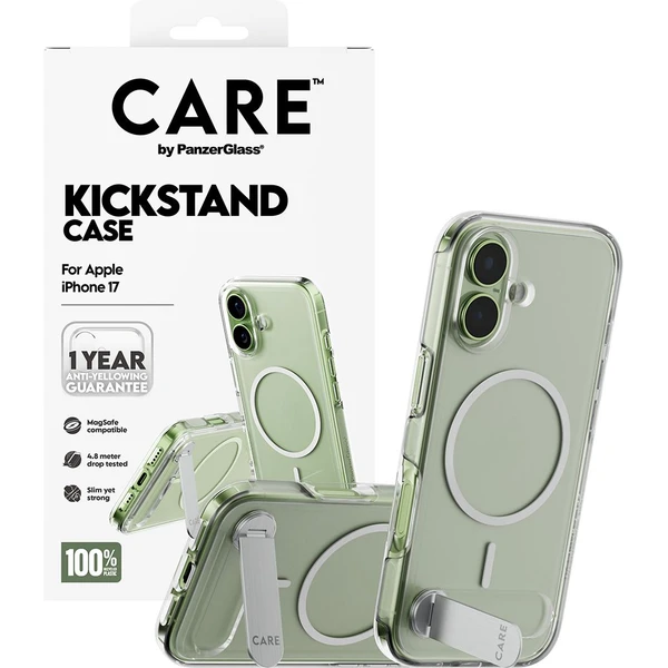 PanzerGlass® CARE Kickstand kryt s MagSafe Apple iPhone 17 stříbrný/bílý - Pouzdra - Obrázek EKDH000K01