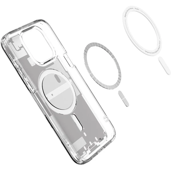 Spigen Ultra Hybrid MagFit kryt iPhone 15 Pro Max zero one bílý - Pouzdra - Obrázek EKHA000601