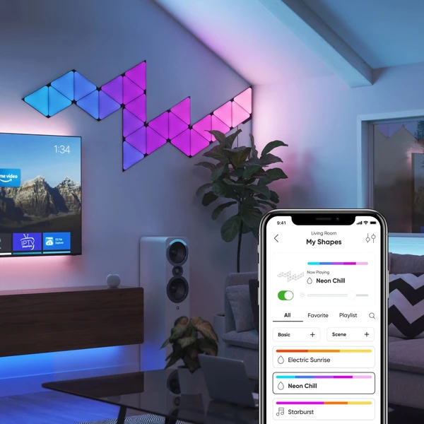 Nanoleaf Shapes Black Triangles chytré trojúhelníkové osvětlení, rozšiřující balíček, 3 kusy - Chytrá osvětlení - Obrázek ELN0000N01