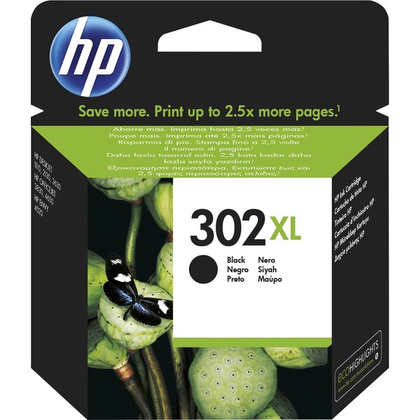 HP 302XL originální inkoustová kazeta černá F6U68AE Černá