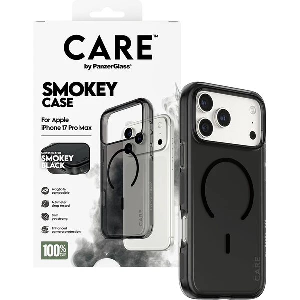PanzerGlass® CARE Smokey kryt s MagSafe Apple iPhone 17 Pro Max kouřový/černý - Pouzdra - Obrázek EPDH000K01