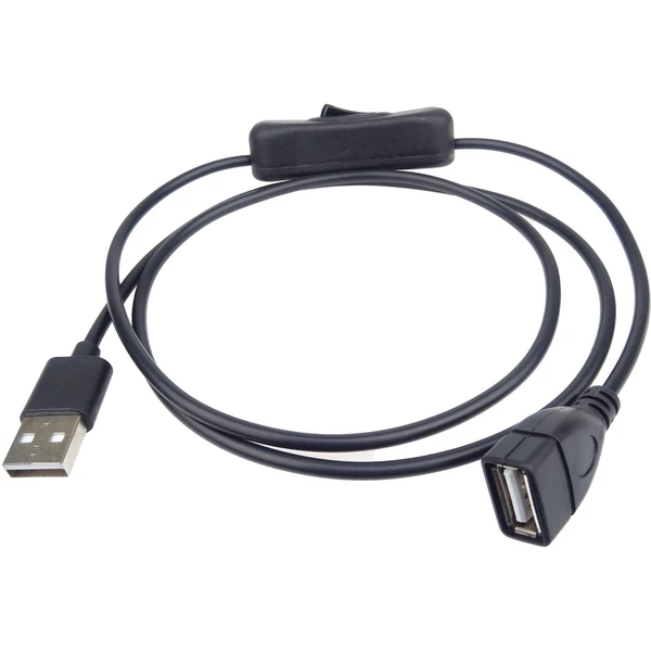 PremiumCord USB-A/USB-A prodlužovací kabel s vypínačem 1m černý - Kabely a redukce - Obrázek ERHF000K01