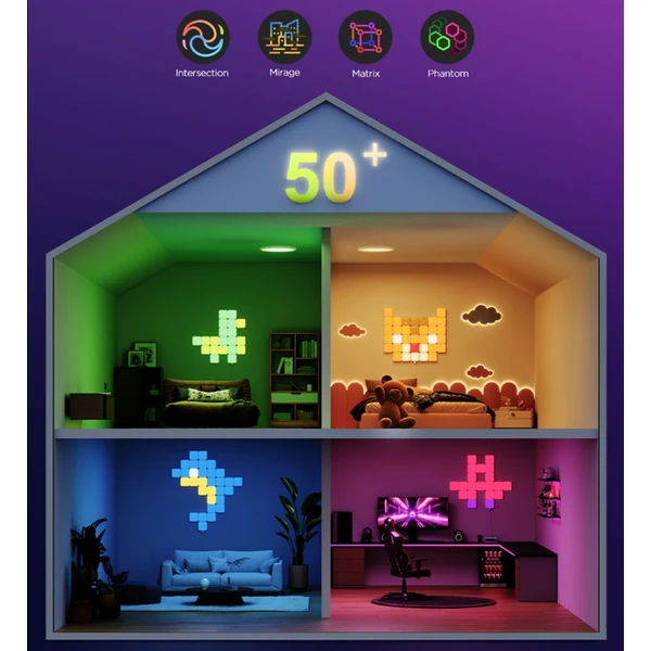 Govee Smart Mini RGBIC panely - 10ks - Chytrá osvětlení - Obrázek ERKK000K01