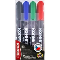 Kores K-MARKER permanentní popisovače s kulatým hrotem 4 barvy - Popisovače