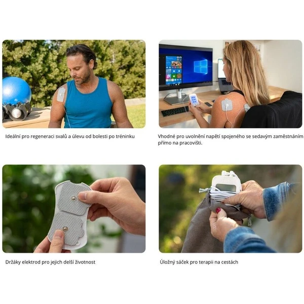 iHealth Soothe TENS duální elektrostimulátor s příslušenstvím bílý - Masážní přístroje - Obrázek EU6G000K01