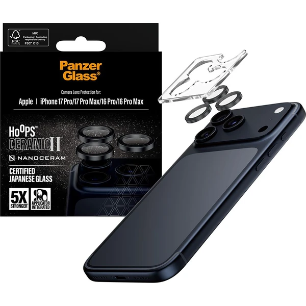 PanzerGlass® Hoops Ceramic II skla iPhone 17 Pro/16 Pro/15 Pro/17 Pro Max/16 Pro Max/15 Pro Max - Ochranné folie a skla - Obrázek EUEH000K01