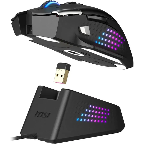 MSI VERSA Pro bezdrátová herní myš + Mouse Dock Pro set černý - Myši - Obrázek EUSE000K01