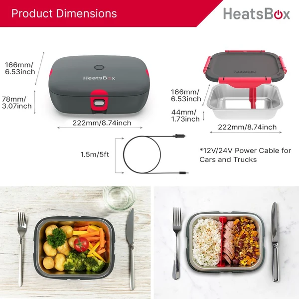 Faitron HeatsBox DRIVE chytrý ohřívací obědový box do auta šedý - Domácí spotřebiče - Obrázek EV2H000K01