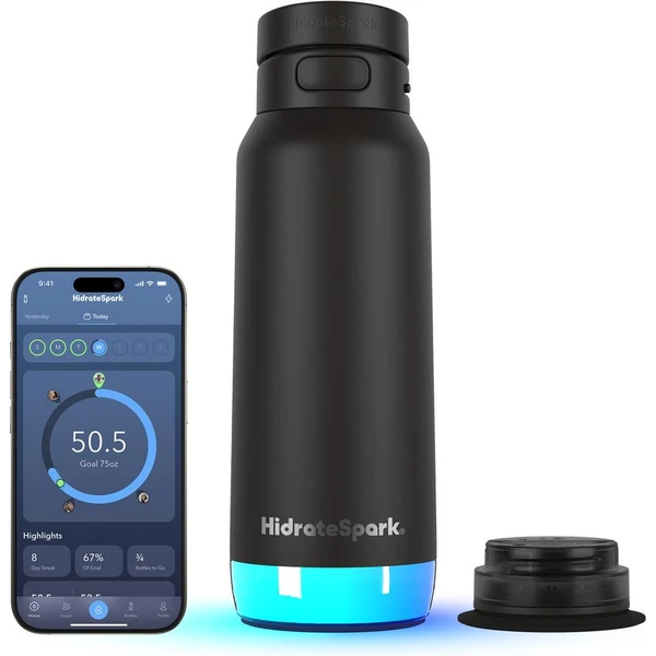 HidrateSpark PRO 2 chytrá lahev s brčkem, 950 ml černá - Chytré láhve - Obrázek EX2H000K01