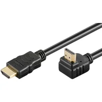 PremiumCord HDMI 1.4/HDMI 1.4 kabel s ethernetem zahnutý konektor 90° 4K 5m černý - Kabely a redukce