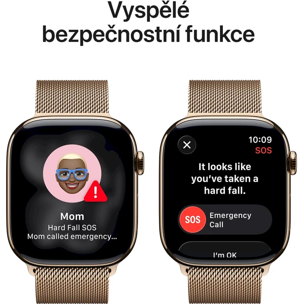Apple Watch Series 11 Cellular (42mm) Zlatý titan se zlatým milánským tahem - Chytré hodinky - Obrázek EYRH000K01