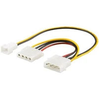 PremiumCord Kabel napájecí 5,25" M - 5,25" F + 2pin M (12V) pro ventilátor, 25cm - Kabely a redukce