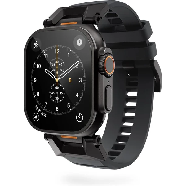 Epico Rubber Pro řemínek s nerezovým zapínáním pro Apple Watch 49/46/45/44/42mm černý - Řemínky - Obrázek EZMJ000K01