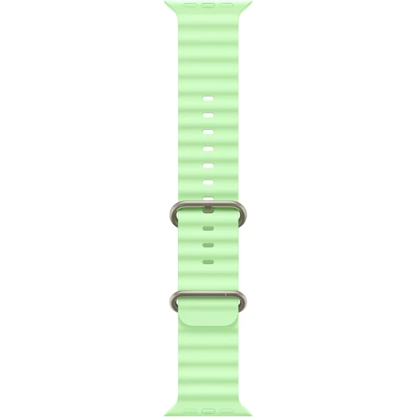 Apple Watch 49/46/45/44mm neonově zelený Oceánský řemínek přírodní titan - Řemínky - Obrázek F11I000K01