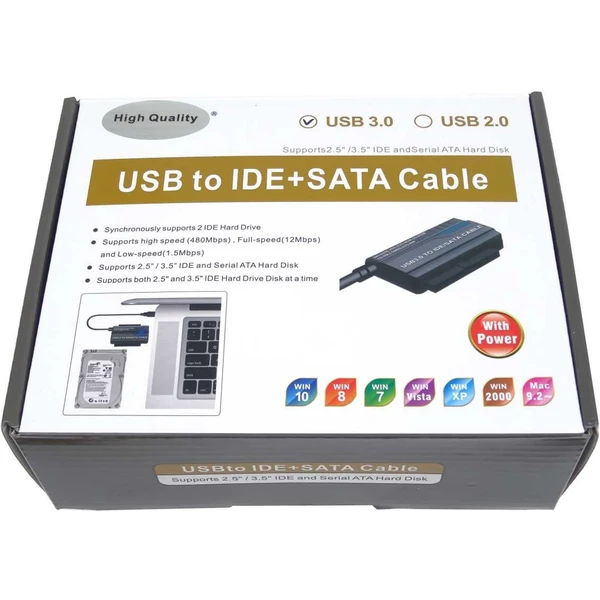 PremiumCord USB 3.0 - SATA + IDE adaptér s kabelem - Externí boxy - Obrázek F1G3000J01