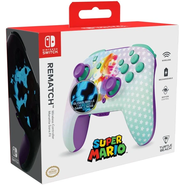 Turtle Beach bezdrátový ovladač Rematch Glow Invincible Mario (Switch) - Herní ovladače - Obrázek F1QH000K01