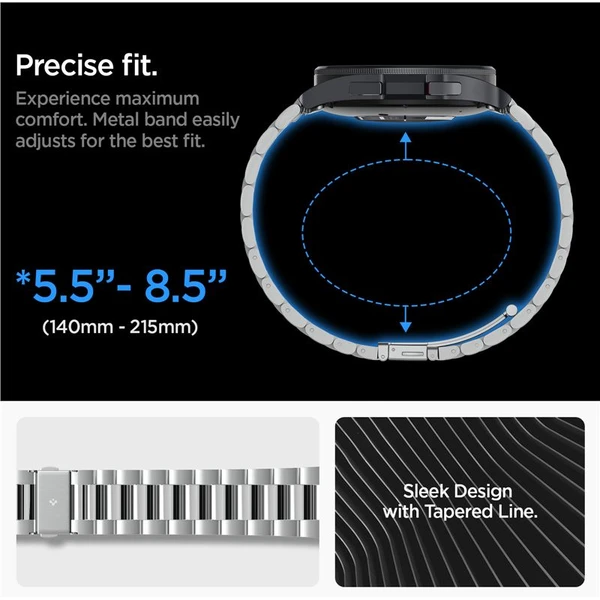 Spigen Modern Fit 316L Band řemínek Samsung Galaxy Watch6 Classic 47mm stříbrný - Řemínky - Obrázek F1W3000N01