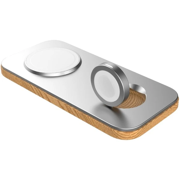 CubeNest K200 2v1 magnetická nabíječka s MagSafe stříbrná - Nabíječky - Obrázek F1W4000701