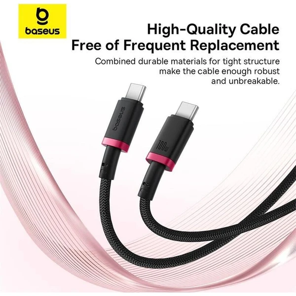 Baseus Dura USB-C/USB-C napájecí kabel 100W 1m červeno/černý - Kabely a redukce - Obrázek F22R000K01