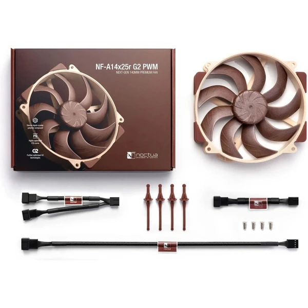 Noctua NF-A14x25r G2 PWM ventilátor 140mm - Ventilátory pro PC - Obrázek F2TD000L01