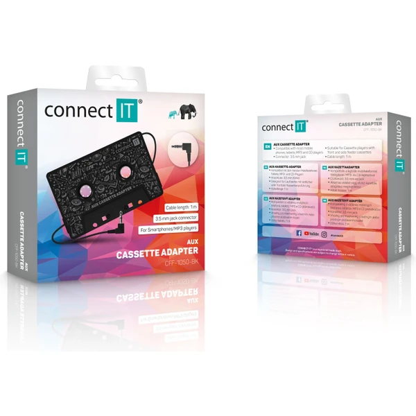 CONNECT IT AUX 3,5mm kazetová redukce černá - Kabely a redukce - Obrázek F3N0000J01