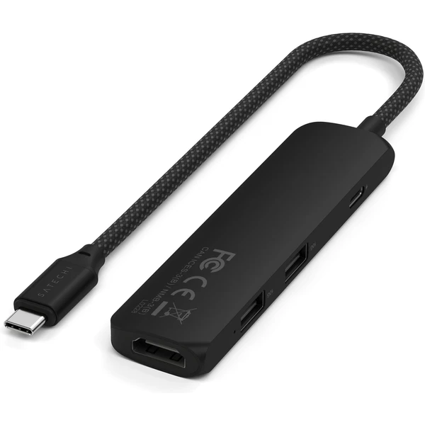 Satechi 4v1 USB-C Slim víceportový adaptér 4K černý - USB huby - Obrázek F3UB000P01